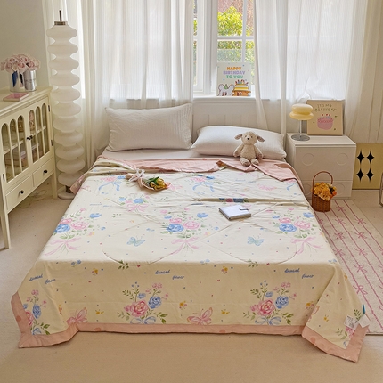 91家纺网 家纺一手货源 找家纺 心悦家纺 2025新款全棉印花棉花夏被 菲丽卡