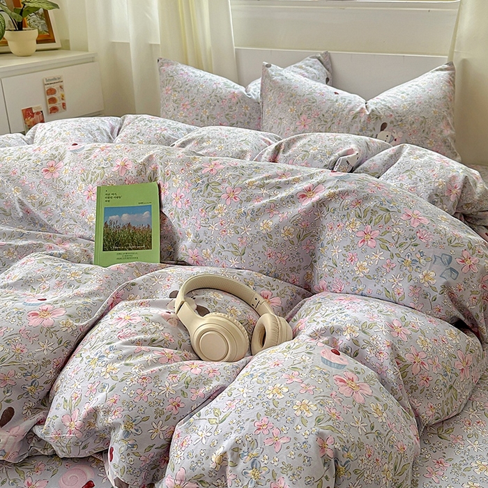 91家纺网 家纺一手货源 找家纺 田野2025新款13372全A全棉四件套 屋顶花园