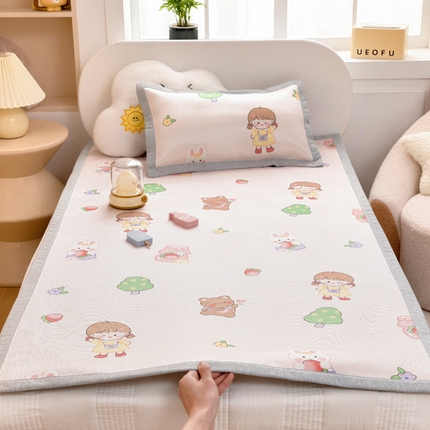 91家纺网 家纺一手货源 找家纺 （总）鱼宝2025新款儿童冰藤席冰丝凉席软席