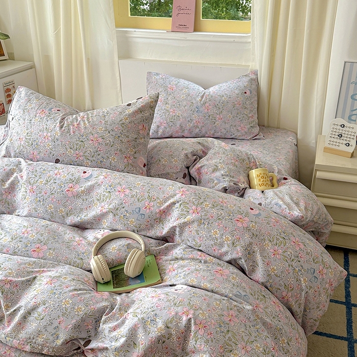 91家纺网 家纺一手货源 找家纺 田野2025新款13372全A全棉四件套 屋顶花园