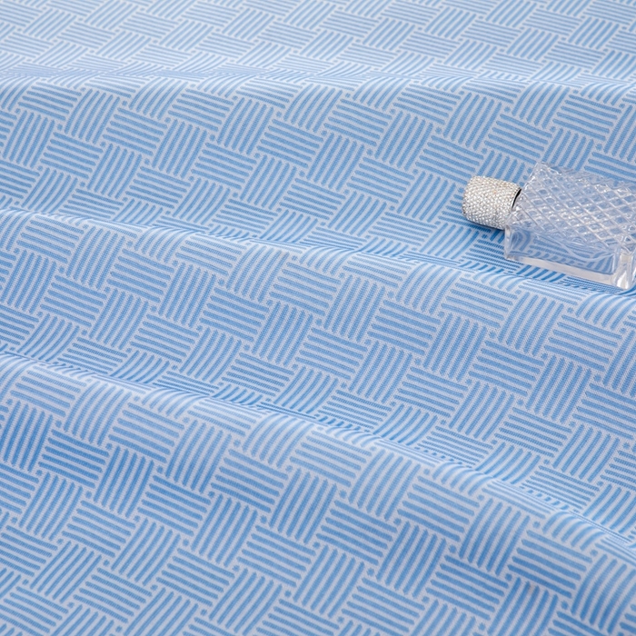 91家纺网 家纺一手货源 找家纺 凌云家纺  2025新款提花凉感冰丝席床笠款三明治凉席三件套 菱格-蓝