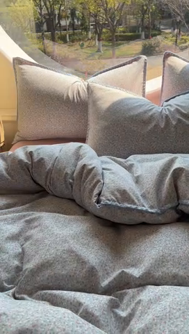 91家纺网 家纺一手货源 找家纺 葡萄家 2025爆款高克重彩色三角针A类针织双层纱四件套 提供买家秀 三寻