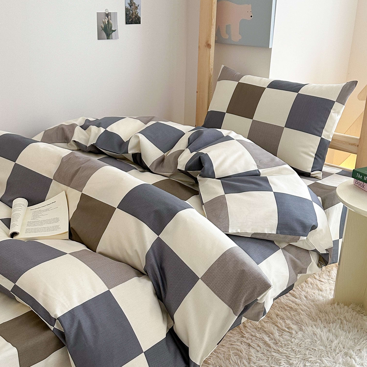 91家纺网 家纺一手货源 找家纺 拔萃 2025新款全棉纯棉足标13372印花学生上下铺套件纯棉宿舍三件套六件套 卓因