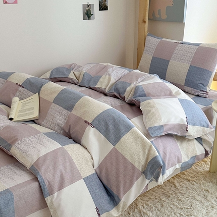 91家纺网 家纺一手货源 找家纺 （总）拔萃 2025新款全棉纯棉足标13372印花学生上下铺套件纯棉宿舍三件套六件套