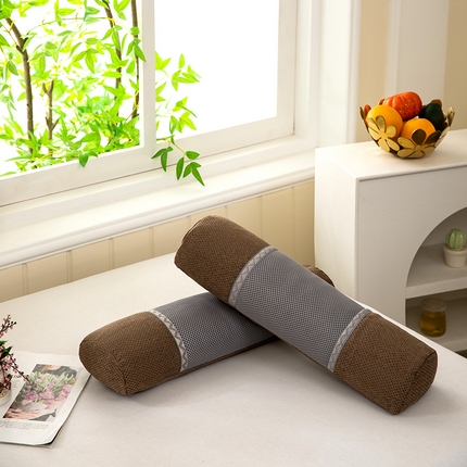 91家纺网 家纺一手货源 找家纺 九州枕芯2025新款透气网荞麦护颈枕枕头枕芯 咖色12x50x8cm/对