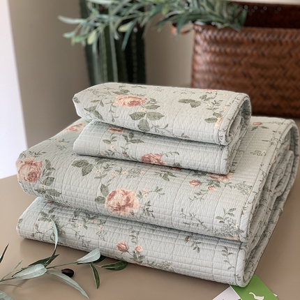 汇庭 2025新款全棉床盖三件套-实拍 玫瑰故事