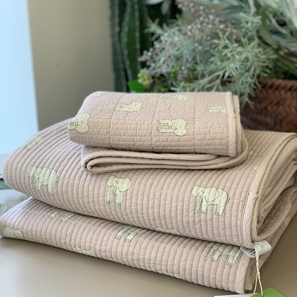 汇庭 2025新款全棉床盖三件套-实拍 庄园小象