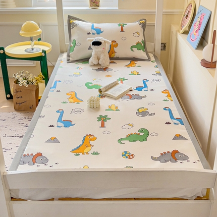 富馨莱 2025新款学生平铺款冰藤印花凉席A类抗菌冰丝席支持定制尺寸 恐龙纪元