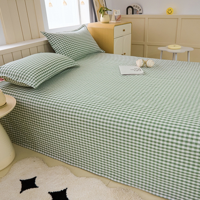 91家纺网 家纺一手货源 找家纺 首爱家纺 2025新款色织老粗布床单老粗布凉席三件套 如夏