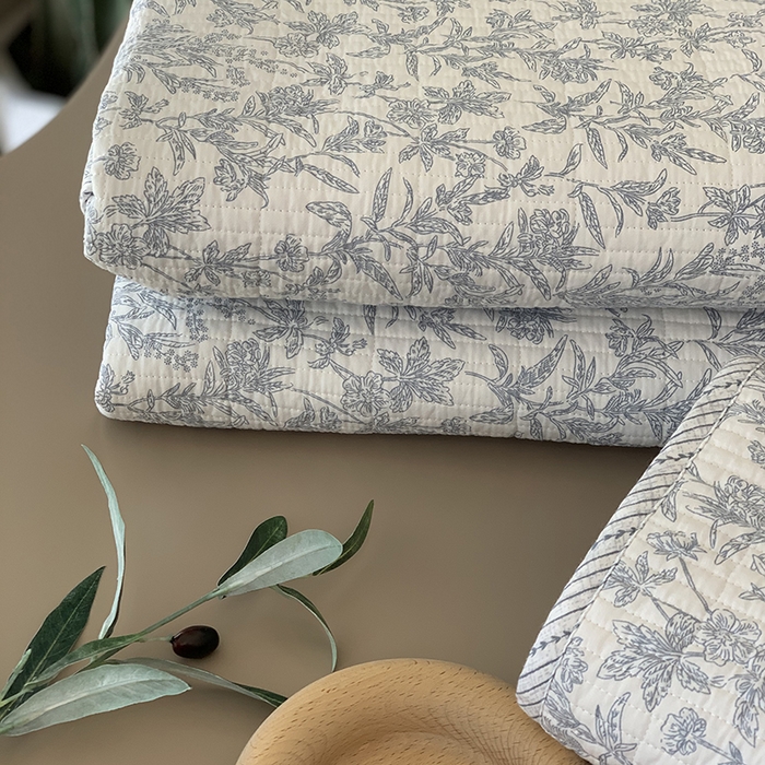 91家纺网 家纺一手货源 找家纺 汇庭 2025新款全棉床盖三件套-实拍 美蓝