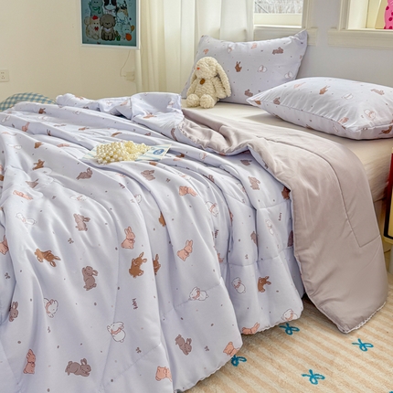 91家纺网 家纺一手货源 找家纺 （总）慕尚家纺 2025新款水洗棉花边工艺羽丝棉卡通系列夏被