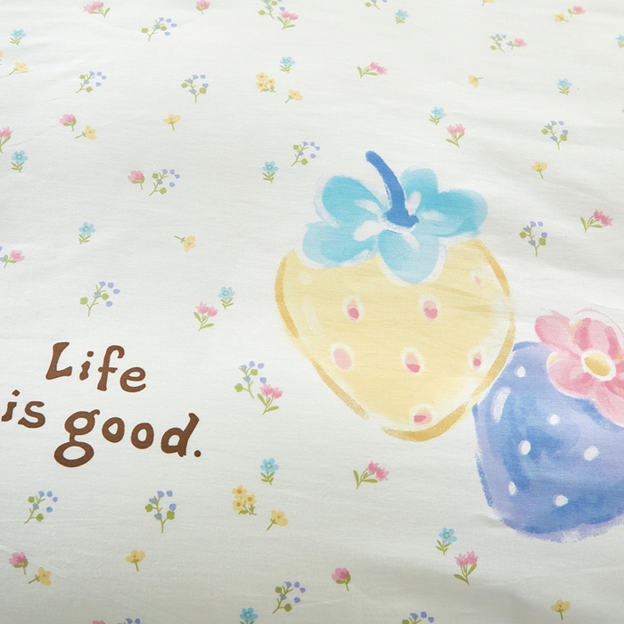 91家纺网 家纺一手货源 找家纺 黛妮雅 2025新款AB版全棉印花单被套床单枕套 草莓泡芙