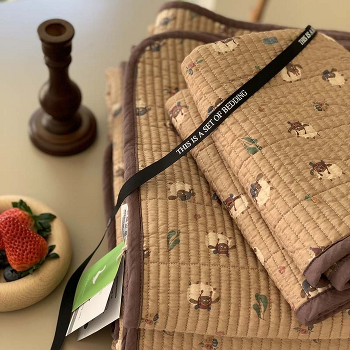 91家纺网 家纺一手货源 找家纺 汇庭 2025新款蔓莎床盖三件套系列-实拍 雪莉咩