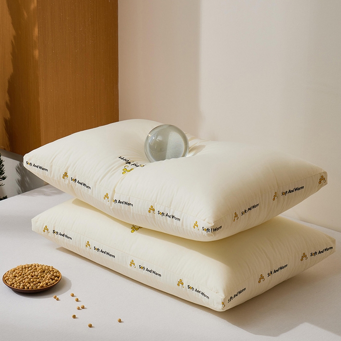 91家纺网 家纺一手货源 找家纺 昕科 2025新款全棉A类大豆纤维立体安睡枕头-高中低款-纯棉大豆纤维枕芯 大豆立体安睡-高枕