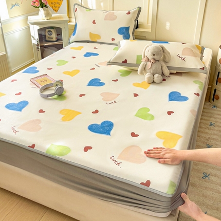 富馨莱 2025新款床笠款冰藤印花凉席A类抗菌冰丝席支持定制尺寸 心意满满