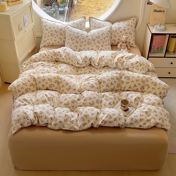 91家纺网 家纺一手货源 找家纺 葡萄家 2025爆款高克重彩色三角针A类针织双层纱四件套 提供买家秀 弥拉