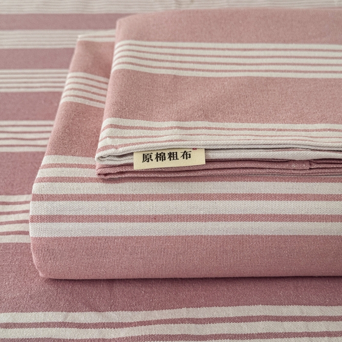 91家纺网 家纺一手货源 找家纺 首爱家纺 2025新款色织老粗布床单老粗布凉席三件套 错落