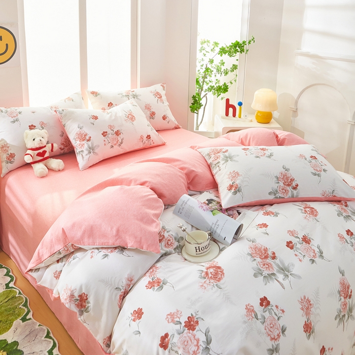 91家纺网 家纺一手货源 找家纺 黛妮雅 2025新款AB版全棉印花单被套床单枕套 芳华