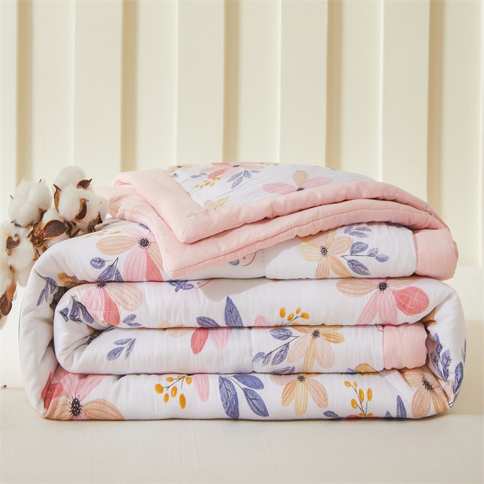 91家纺网 家纺一手货源 找家纺 2025新款小花款新疆棉花夏被【棉花含量100%】夏季空调被薄被子可机洗夏凉被 夏日之恋