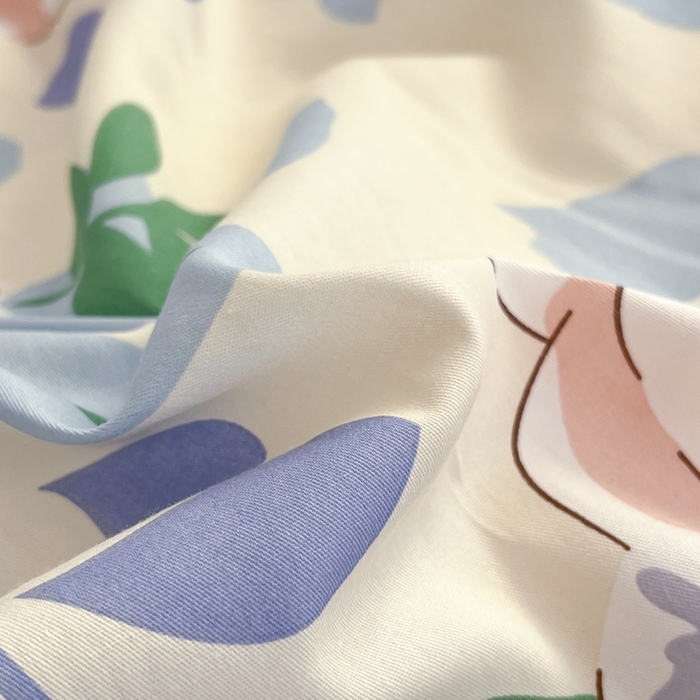 91家纺网 家纺一手货源 找家纺 大吉 2025新款100全棉纯棉喷气小清新被套四件套纯棉三件套床笠四件套单被套单枕套 山茶花开