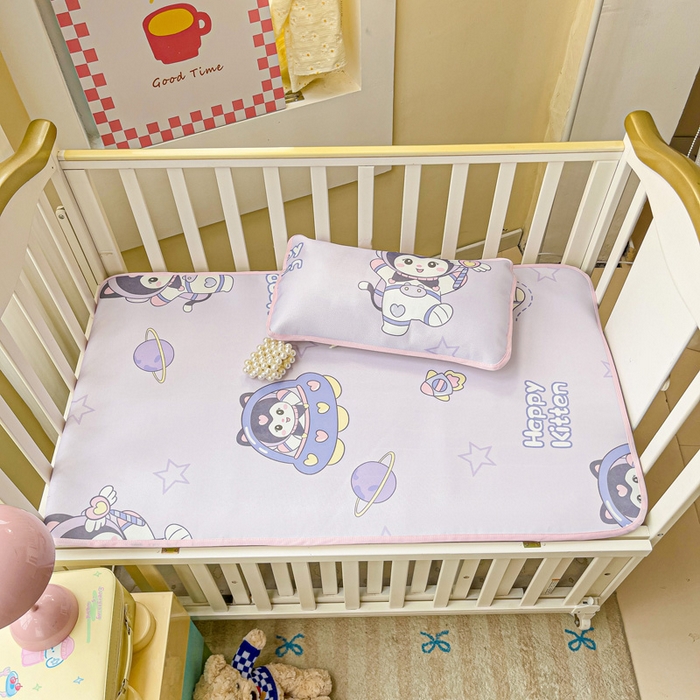 91家纺网 家纺一手货源 找家纺 富馨莱 2025新款幼儿园冰丝席A类抗菌儿童空调席支持定制尺寸 淘气喵