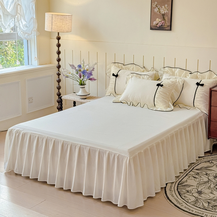 91家纺网 家纺一手货源 找家纺 狂想家（床边故事）2025赛琳法式高定四件套 赛琳奶昔白