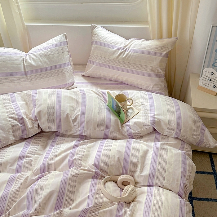 91家纺网 家纺一手货源 找家纺 田野2025新款13372全A全棉四件套 紫椰千层