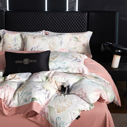 91家纺网 家纺一手货源 找家纺 （总）棠颂 2025新款s莱赛尔天丝数码印花四件套（礼盒款）