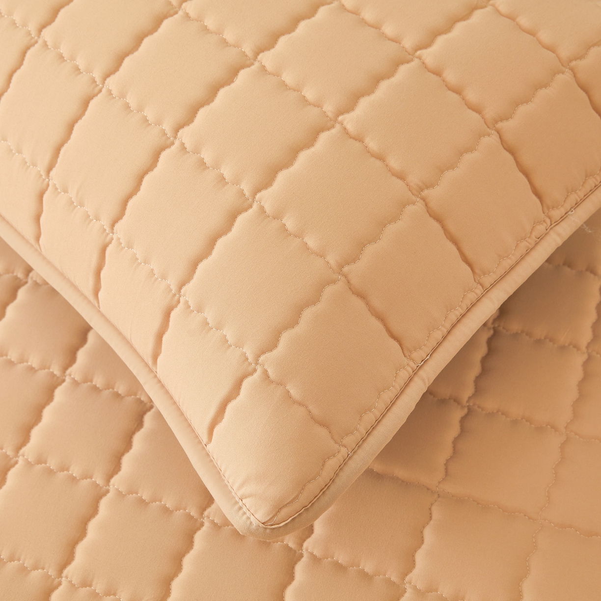 91家纺网 家纺一手货源 找家纺 欧邦 2025新款可拆卸六面全包夹棉床笠 单面夹棉-羊驼色