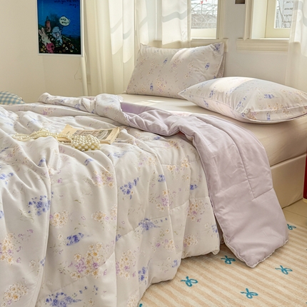 91家纺网 家纺一手货源 找家纺 （总）慕尚家纺 2025新款水洗棉花边工艺羽丝棉卡通系列夏被