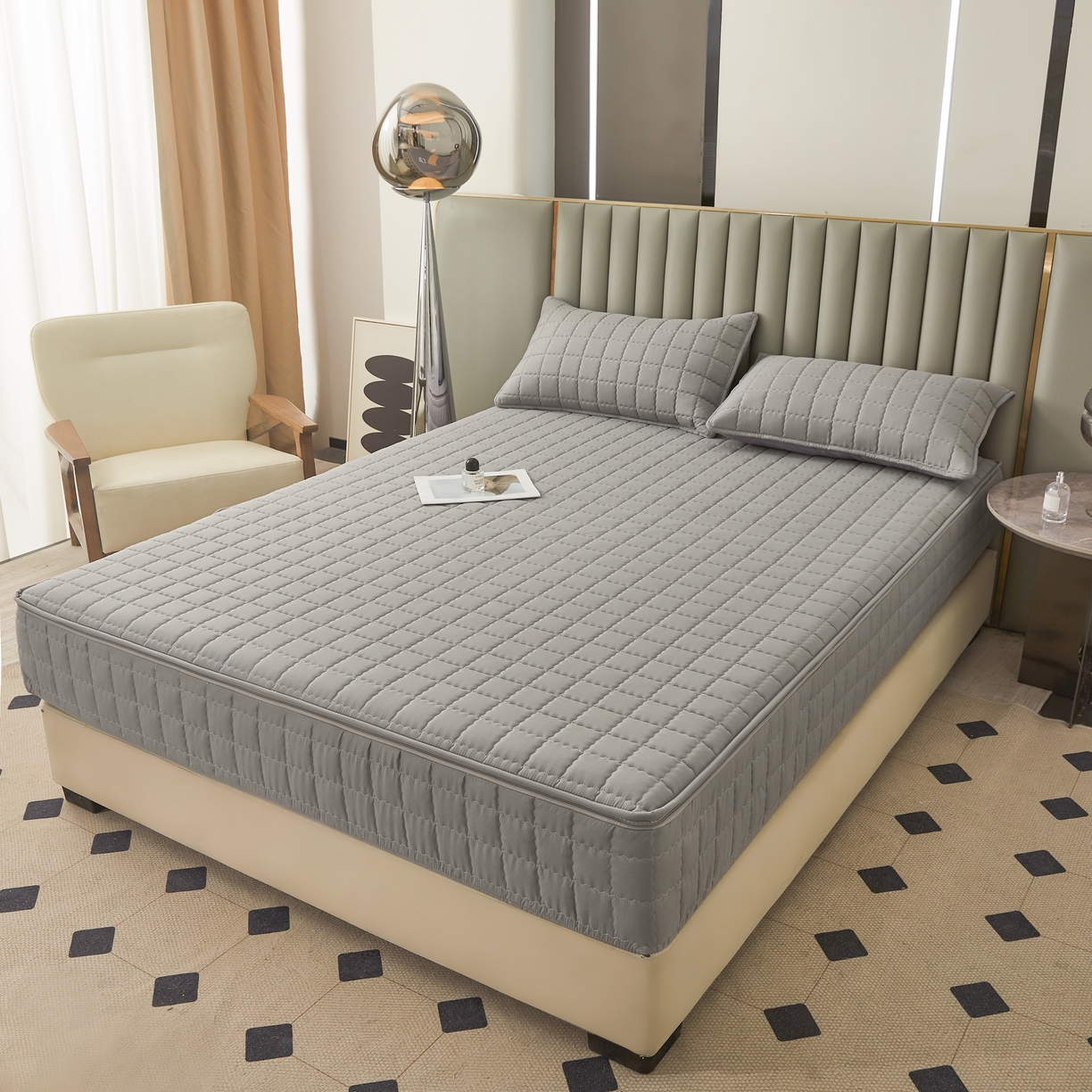 91家纺网 家纺一手货源 找家纺 （总）欧邦 2025新款可拆卸六面全包夹棉床笠