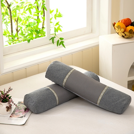 91家纺网 家纺一手货源 找家纺 九州枕芯2025新款透气网荞麦护颈枕枕头枕芯 灰色12x50x8cm/只