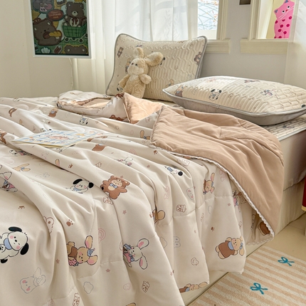 91家纺网 家纺一手货源 找家纺 （总）慕尚家纺  2025春夏新款乳胶凉席水洗棉夏被夏凉被空调被三件套四件套