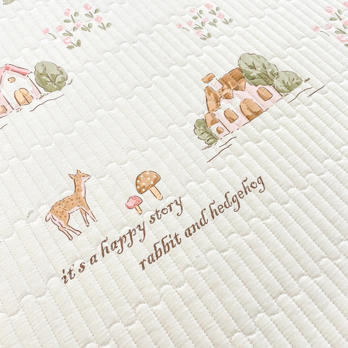 91家纺网 家纺一手货源 找家纺 顺顺家纺 2025新款全棉卡通夹棉床盖 童年趣事