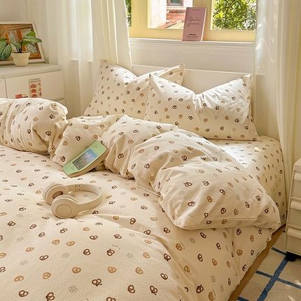 田野2025新款13372全A全棉四件套 曲奇
