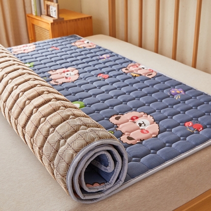 91家纺网 家纺一手货源 找家纺 （总）花言狐语 2025新款双面可用抑菌冰丝床褥爬爬垫-大床图