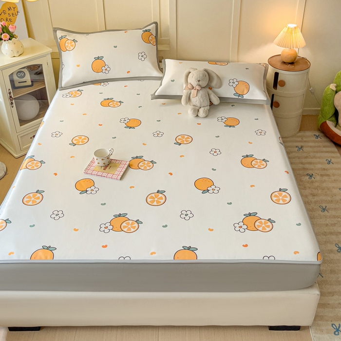 91家纺网 家纺一手货源 找家纺 富馨莱 2025新款床笠款冰藤印花凉席A类抗菌冰丝席支持定制尺寸 心想事成