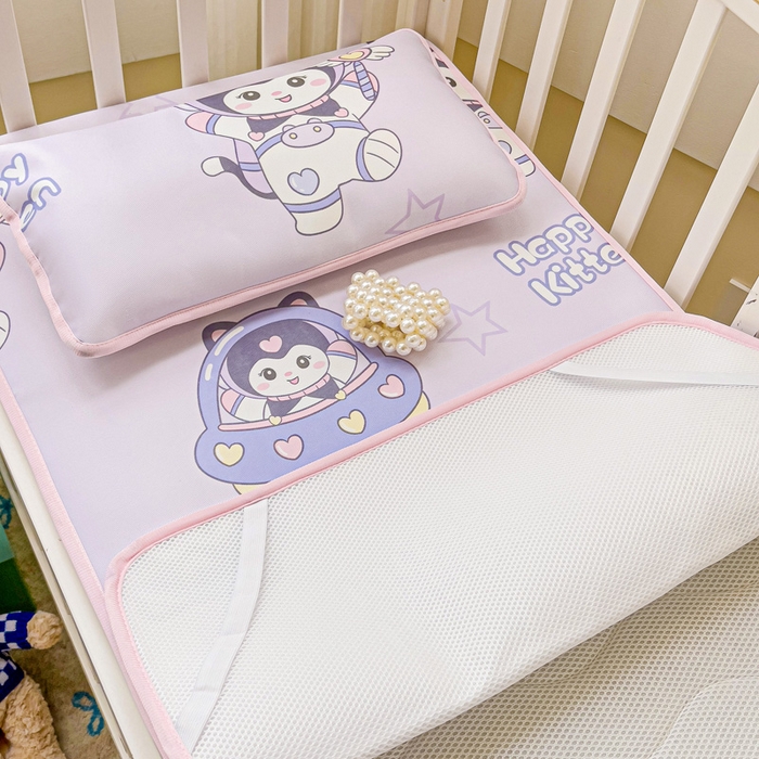 91家纺网 家纺一手货源 找家纺 富馨莱 2025新款幼儿园冰丝席A类抗菌儿童空调席支持定制尺寸 淘气喵