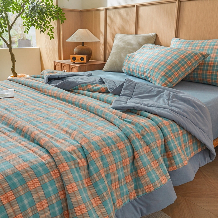 91家纺网 家纺一手货源 找家纺 伊人坊 A类水洗棉新疆棉花夏被 贝拉绿