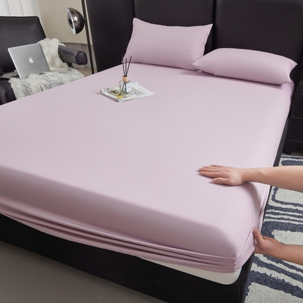 2025新款40S斜纹13372全棉纯色床笠 40S绝绝紫