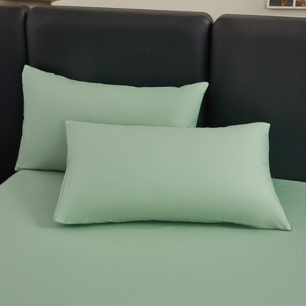 雅萱家纺 2025新款40S斜纹13372全棉纯色枕套 40S薄荷绿
