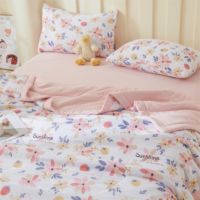 91家纺网 家纺一手货源 找家纺 2025新款小花款新疆棉花夏被【棉花含量100%】夏季空调被薄被子可机洗夏凉被 夏日之恋