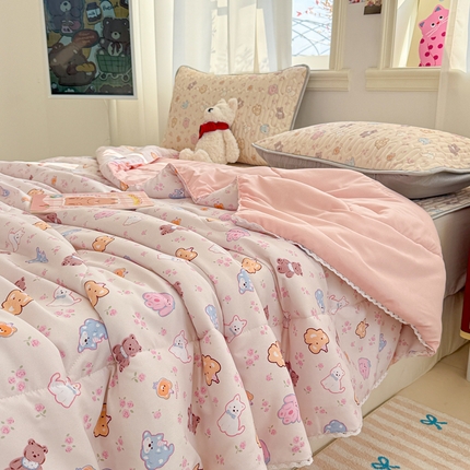 91家纺网 家纺一手货源 找家纺 （总）慕尚家纺  2025春夏新款乳胶凉席水洗棉夏被夏凉被空调被三件套四件套