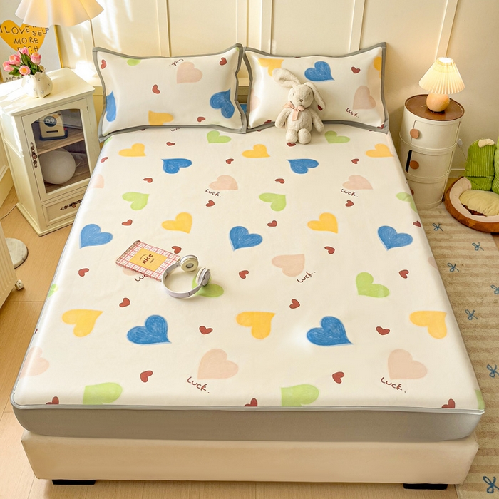 91家纺网 家纺一手货源 找家纺 富馨莱 2025新款床笠款冰藤印花凉席A类抗菌冰丝席支持定制尺寸 心意满满