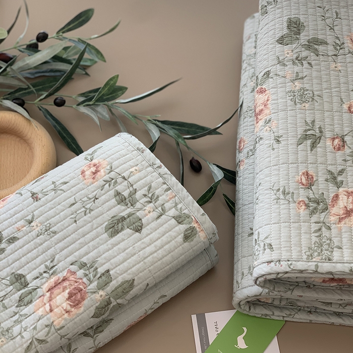 91家纺网 家纺一手货源 找家纺 汇庭 2025新款全棉床盖三件套-实拍 玫瑰故事