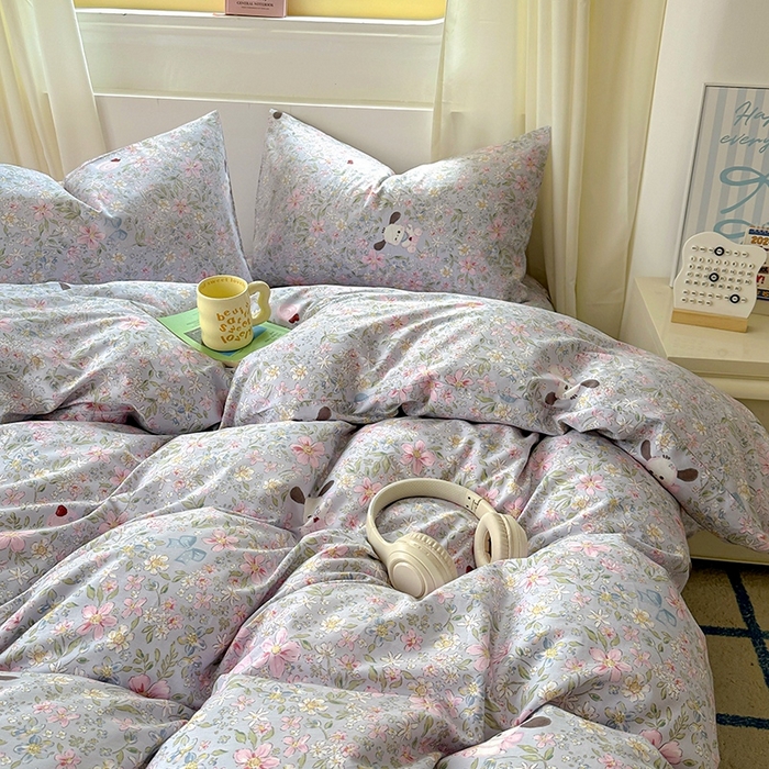 91家纺网 家纺一手货源 找家纺 田野2025新款13372全A全棉四件套 屋顶花园