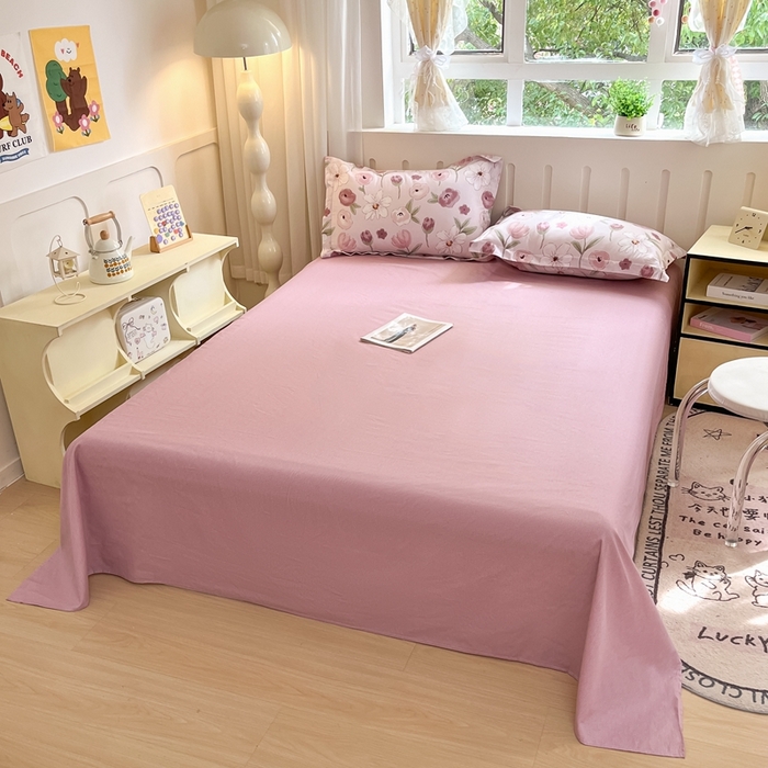 91家纺网 家纺一手货源 找家纺 大吉 2025新款100全棉纯棉喷气小清新被套四件套纯棉三件套床笠四件套单被套单枕套 幸福时光