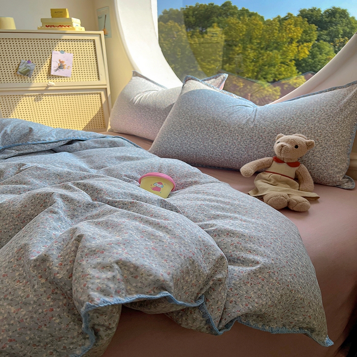 91家纺网 家纺一手货源 找家纺 葡萄家 2025爆款高克重彩色三角针A类针织双层纱四件套 提供买家秀 三寻