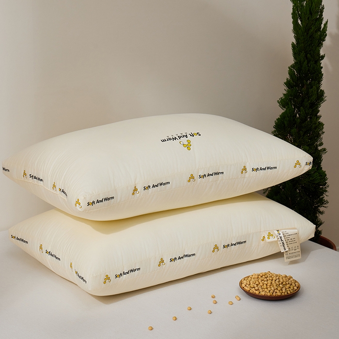 91家纺网 家纺一手货源 找家纺 昕科 2025新款全棉A类大豆纤维立体安睡枕头-高中低款-纯棉大豆纤维枕芯 大豆立体安睡-高枕