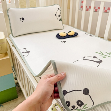 富馨莱 2025新款幼儿园冰丝席A类抗菌儿童空调席支持定制尺寸 熊猫胖胖